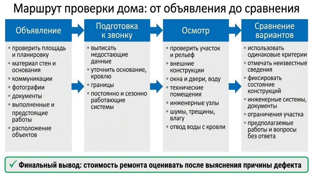 Маршрут проверки дома: от объявления до сравнения